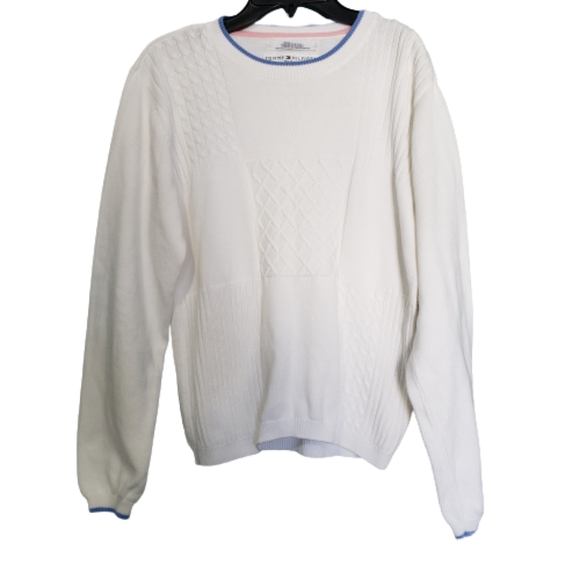 Tommy Hilfiger Sweaters - Vintage Tommy Hilfiger Golf Cotton Knit Cable Long Sleeve Sweater Size M